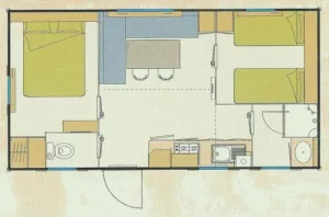 PLAN MOBIL HOME OHARA LOCATION CAMPING CABALIROS CAUTERETS HAUTES PYRENEES